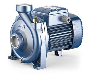 HF Medium flow Centrifugal pumps  Description Suitable for use in civil and agricultural applications. The high efficiency and continuous duty capabilities makes these pumps ideal for use in activities such as flood and spray irrigation, drawing water from lakes, rivers and wells, or for any number of different industrial applications where the characteristics of high flow rates and mid to low head are required. The pump should be installed in an enclosed environment, or at least sheltered from inclement we