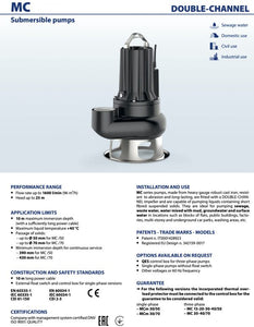 Pedrollo MC 30 / 50 submersible sewage pumps